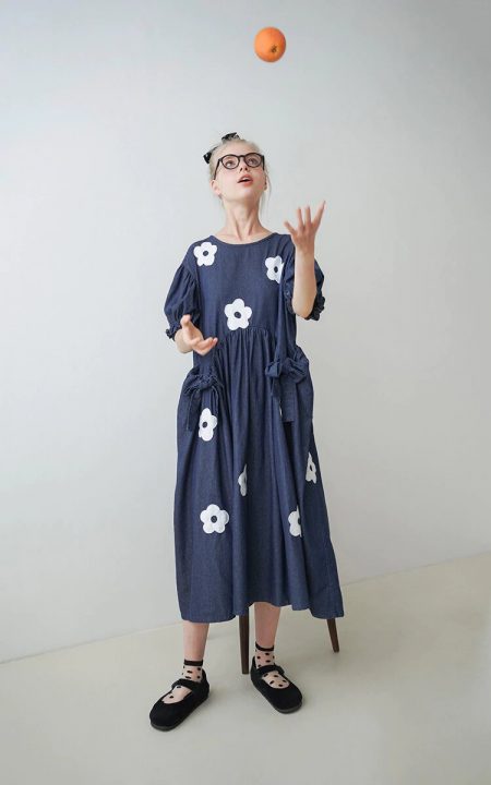 Japanese bubble sleeve dress