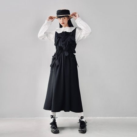 Bow Mid Length Dress Black By Totokaelo