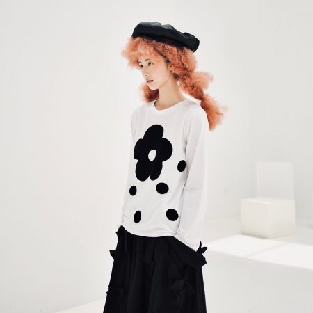 Totokaelo Long Sleeved Shirt With Black Flower