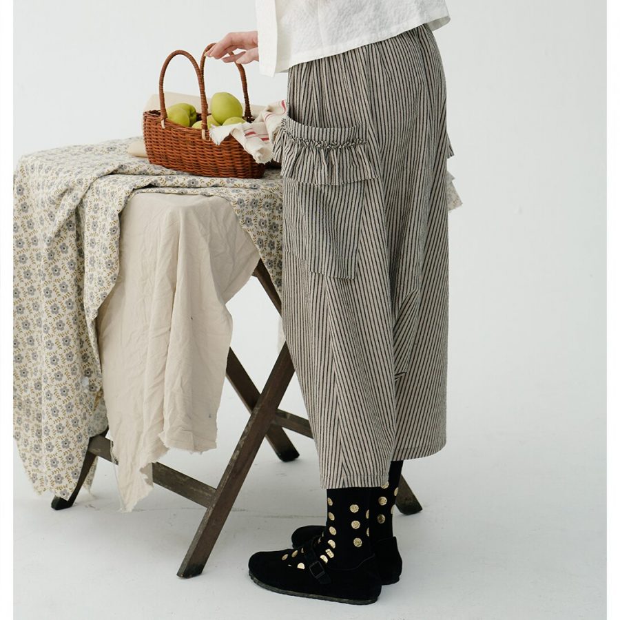 cotton striped wide-leg pants Original