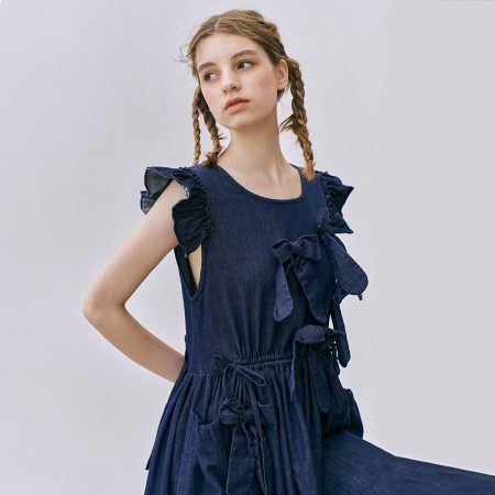 Totokaelo Bowknot Jeans Dress New Season