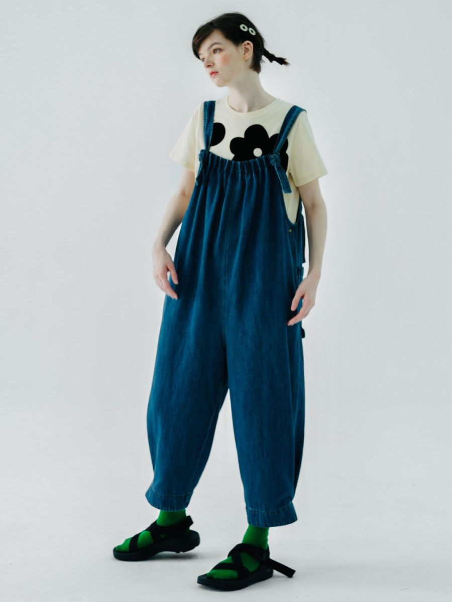 Patchwork Denim Suspenders Style & personality