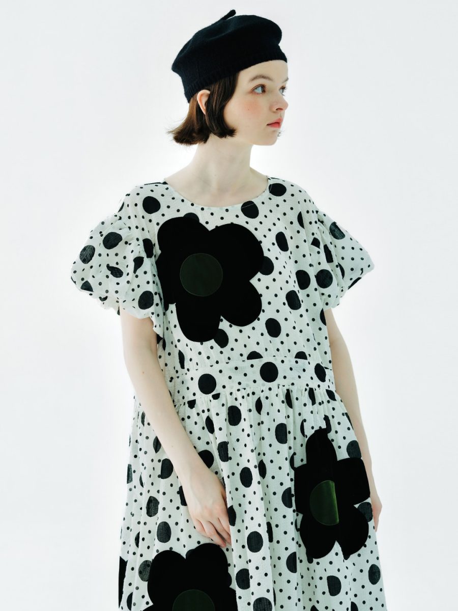 Polka Dot Print Dress By Sophisticated & Chic