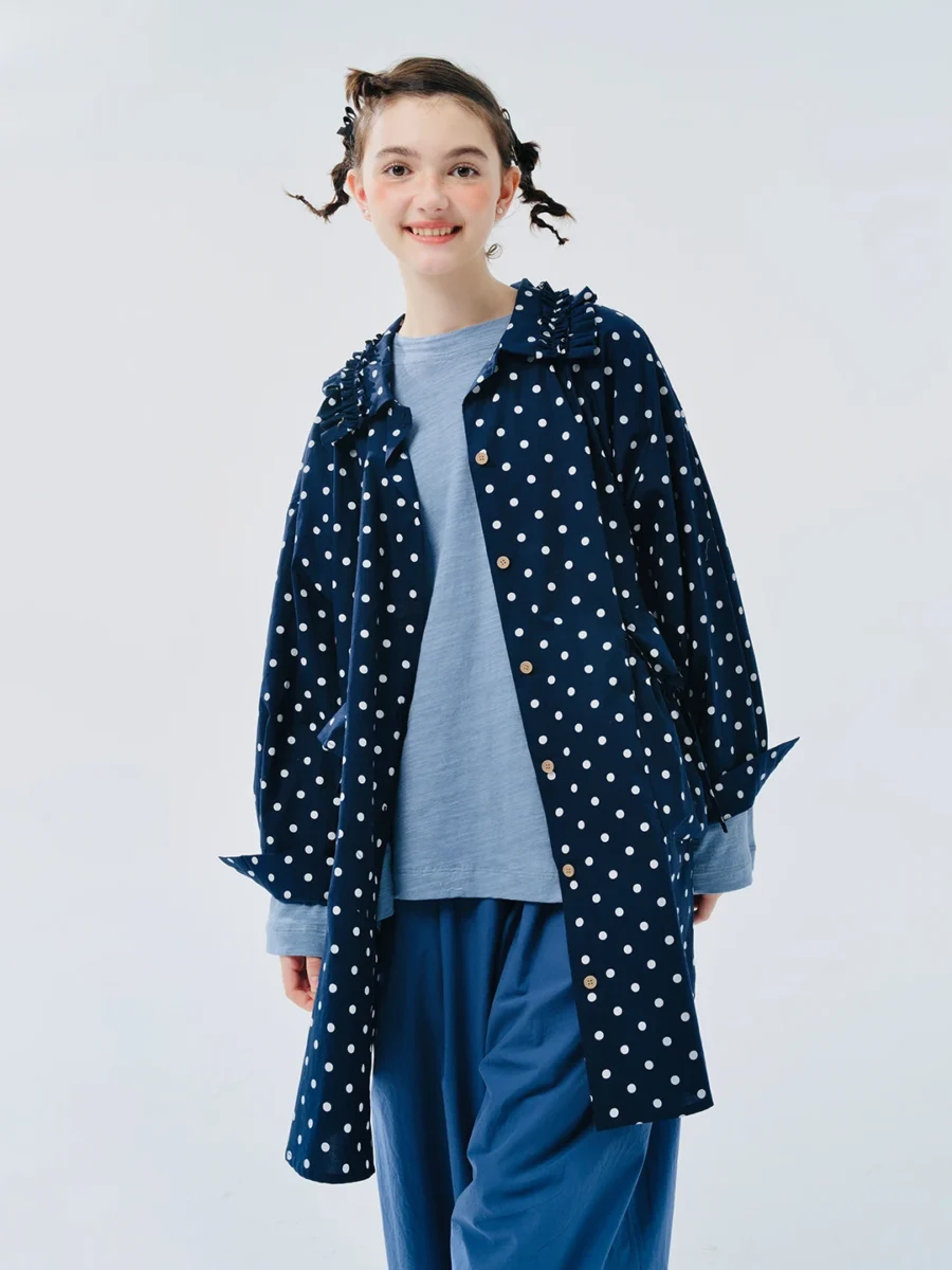 Totokaelo Polka Dot Cotton Shirt Casual Spring Style