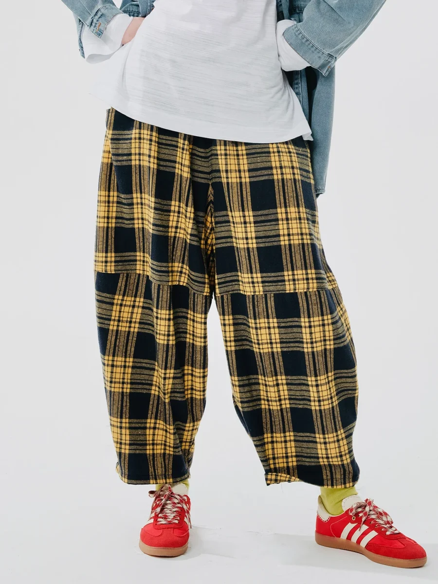 Totokaelo Plaid Carrot Pants Spring Literary Style