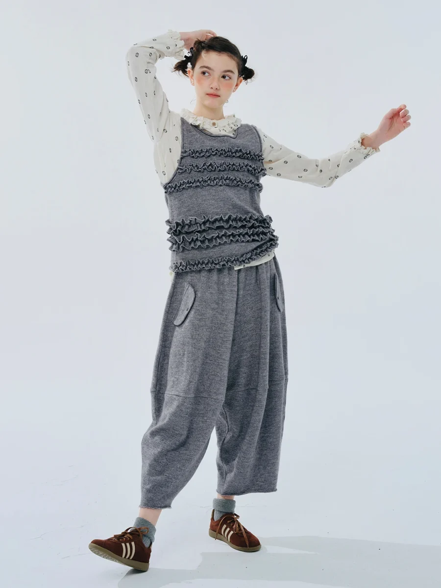 Totokaelo Gray Blend Carrot Pants Stylish Spring Fit