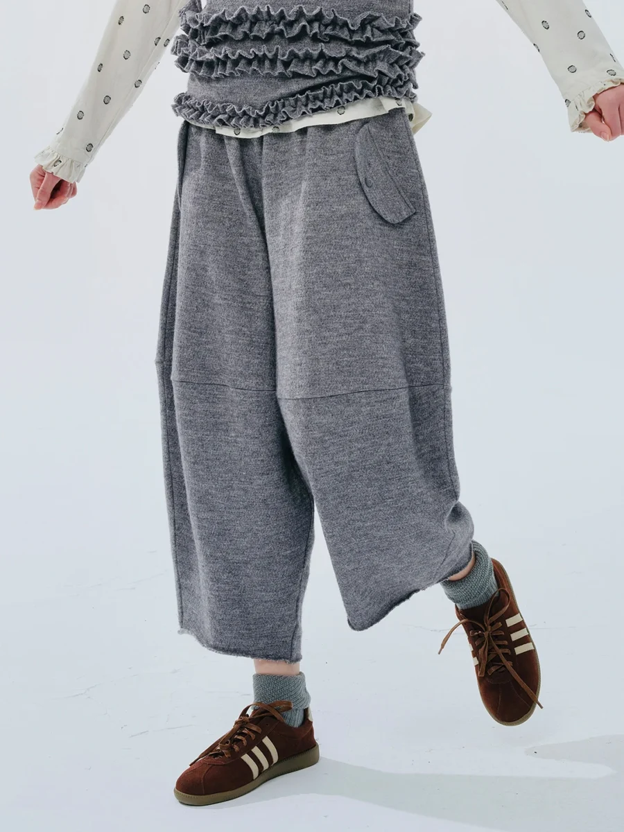 Totokaelo Gray Blend Carrot Pants Stylish Spring Fit